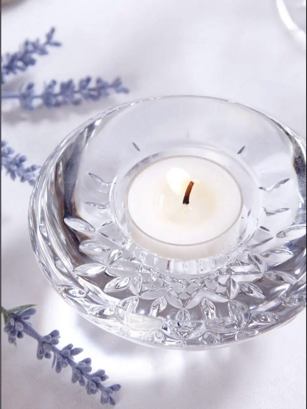 NEW IN BOX Waterford Crystal Lismore Essence Votive & Candle Holder Fancy Clear